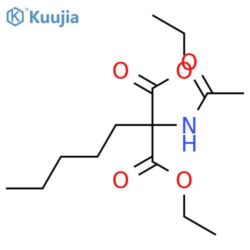 Propanedioic acid,2-(acetylamino)-2-pentyl-, 1,3-diethyl ester structure