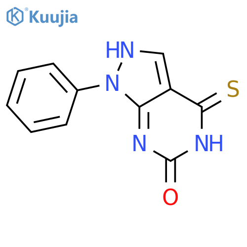 6H-Pyrazolo[3,4-d]pyrimidin-6-one,1,4,5,7-tetrahydro-1-phenyl-4-thioxo- structure