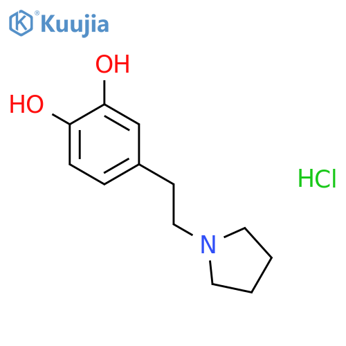 1,2-Benzenediol, 4-[2-(1-pyrrolidinyl)ethyl]-, hydrochloride structure