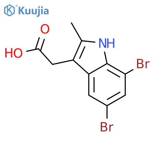 2-(5,7-dibromo-2-methyl-1h-indol-3-yl)acetic Acid structure