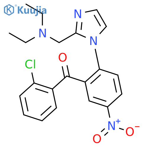 (2-Chlorophenyl)(2-(2-((diethylamino)methyl)-1H-imidazol-1-yl)-5-nitrophenyl)methanone structure