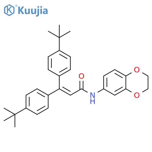 2-Propenamide,N-(2,3-dihydro-1,4-benzodioxin-6-yl)-3,3-bis[4-(1,1-dimethylethyl)phenyl]- structure