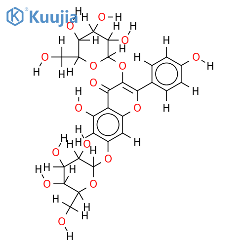 4',5,7-trihydroxyflavonol-3,7-di-O-glucoside structure