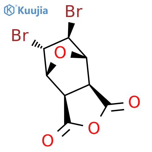 trans-5,6-dibromo-7-oxabicyclo{2.2.1}heptane-2-exo,3-cis-dicarboxylic acid anhydride structure