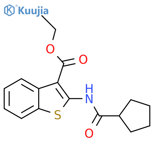 ethyl 2-cyclopentaneamido-1-benzothiophene-3-carboxylate structure