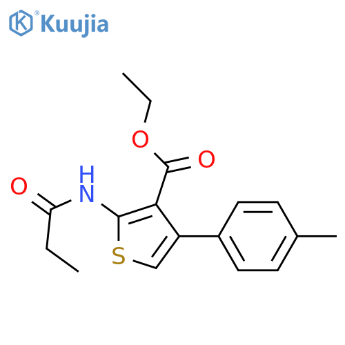 ethyl 4-(4-methylphenyl)-2-propanamidothiophene-3-carboxylate structure