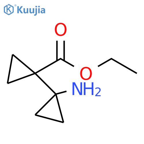 Ethyl 1-(1-aminocyclopropyl)cyclopropane-1-carboxylate;hydrochloride structure
