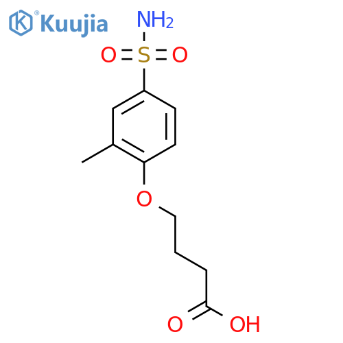 4-(2-methyl-4-sulfamoylphenoxy)butanoic acid structure