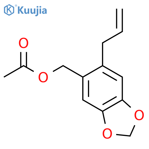 1,3-Benzodioxole-5-methanol,6-(2-propen-1-yl)-, 5-acetate structure