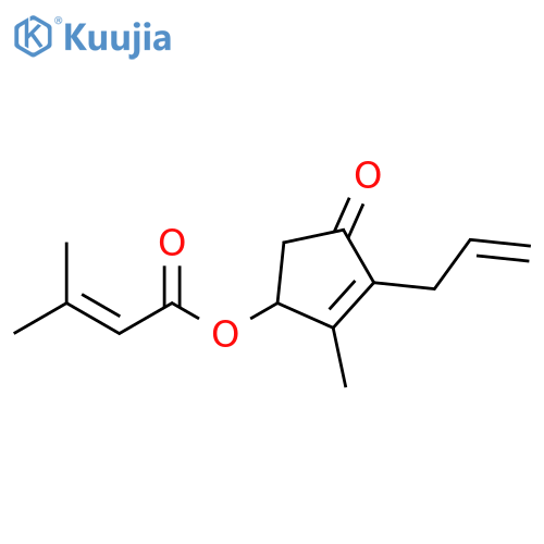2-methyl-4-oxo-3-(prop-2-en-1-yl)cyclopent-2-en-1-yl 3-methylbut-2-enoate structure