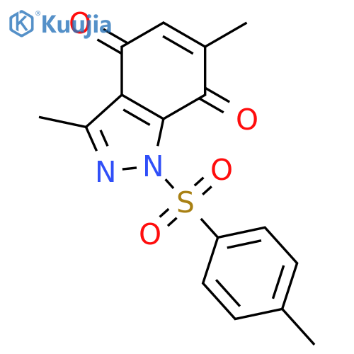 1H-Indazole-4,7-dione, 3,6-dimethyl-1-[(4-methylphenyl)sulfonyl]- structure