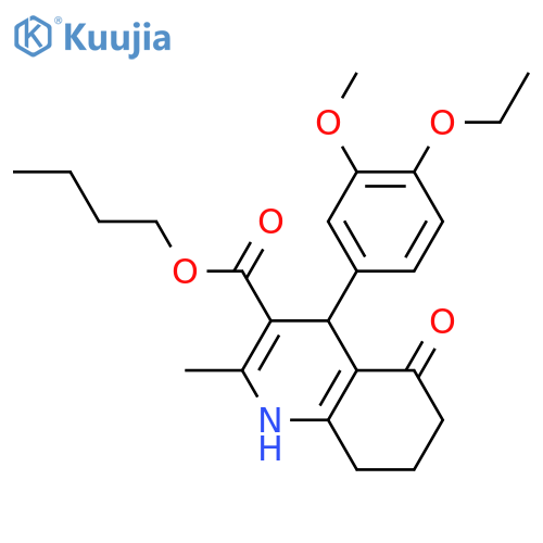 butyl 4-(4-ethoxy-3-methoxyphenyl)-2-methyl-5-oxo-1,4,5,6,7,8-hexahydroquinoline-3-carboxylate structure