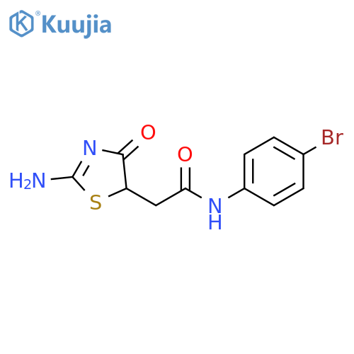 N-(4-bromophenyl)-2-(2-imino-4-oxo-1,3-thiazolidin-5-yl)acetamide structure