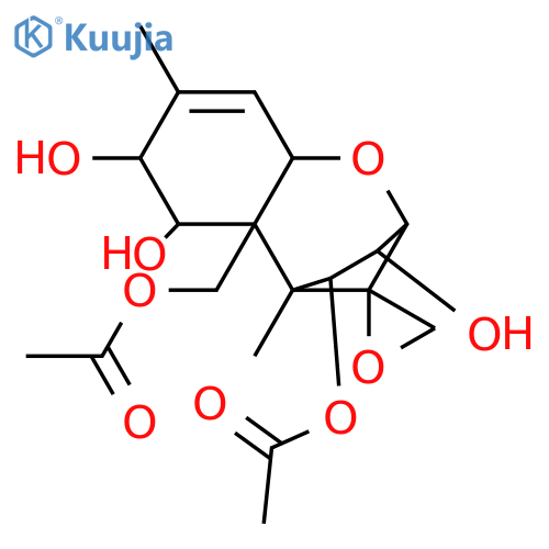 (3beta,4alpha,12xi)-3,7,8-trihydroxy-12,13-epoxytrichothec-9-ene-4,15-diyl diacetate structure