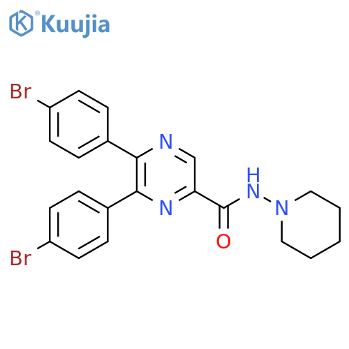 PYRAZINECARBOXAMIDE, 5,6-BIS(4-BROMOPHENYL)-N-1-PIPERIDINYL- structure