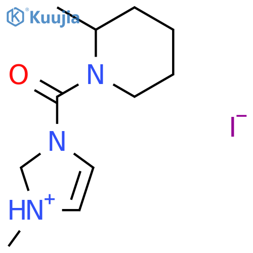 1H-Imidazolium, 1-methyl-3-[(2-methyl-1-piperidinyl)carbonyl]-, iodide structure