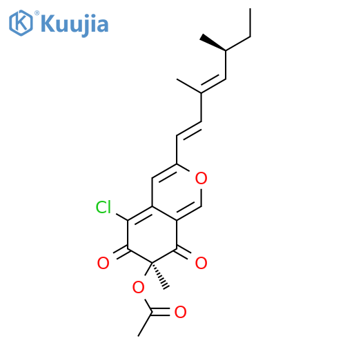 6H-2-Benzopyran-6,8(7H)-dione,7-(acetyloxy)-5-chloro-3-[(1E,3E,5S)-3,5-dimethyl-1,3-heptadien-1-yl]-7-methyl-,(7R)- structure