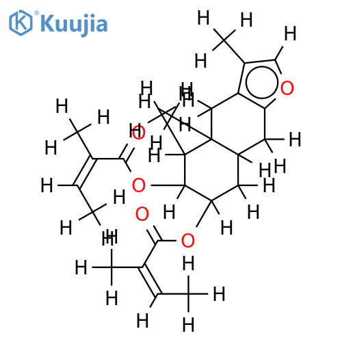 2, 3-Diangeloyl-(2beta, 3alpha, 10alphaH)-Furanoeremophilane-2, 3-diol structure