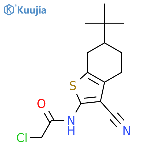 N-(6-tert-butyl-3-cyano-4,5,6,7-tetrahydro-1-benzothien-2-yl)-2-chloroacetamide structure