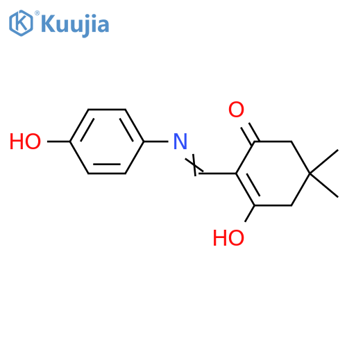 2-(((4-HYDROXYPHENYL)AMINO)METHYLENE)-5,5-DIMETHYLCYCLOHEXANE-1,3-DIONE structure