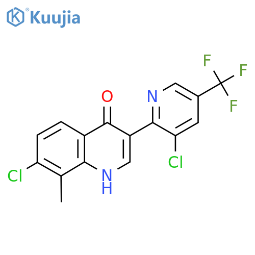 7-chloro-3-[3-chloro-5-(trifluoromethyl)-2-pyridinyl]-8-methyl-4(1H)-quinolinone structure