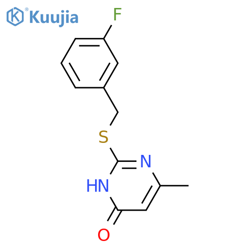 2-[(3-FLUOROBENZYL)SULFANYL]-6-METHYL-4(3H)-PYRIMIDINONE structure