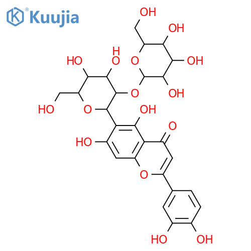 4H-1-Benzopyran-4-one, 2-(3,4-dihydroxyphenyl)-6-(2-O-β-D-glucopyranosyl-β-D-glucopyranosyl)-5,7-dihydroxy- structure