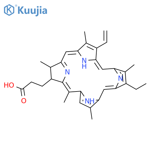 21H,23H-Porphine-7-propanoicacid, 13-ethenyl-18-ethyl-7,8-dihydro-2,5,8,12,17-pentamethyl-, (7S,8S)- (9CI) structure