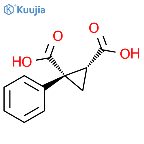 1,2-Cyclopropanedicarboxylic acid, 1-phenyl-, (1S-cis)- (9CI) structure