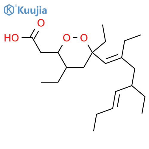 6-(2,4-Diethyl-1,5-octadienyl)-4,6-diethyl-1,2-dioxane-3-acetic acid; (3S,4S,6R,7E,10R,11E)-form structure
