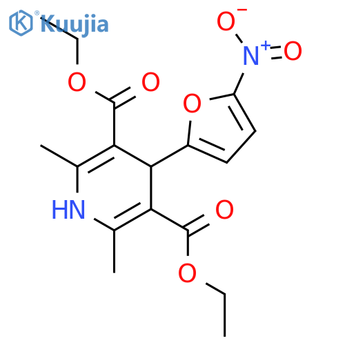 3,5-Pyridinedicarboxylicacid, 1,4-dihydro-2,6-dimethyl-4-(5-nitro-2-furanyl)-, 3,5-diethyl ester structure