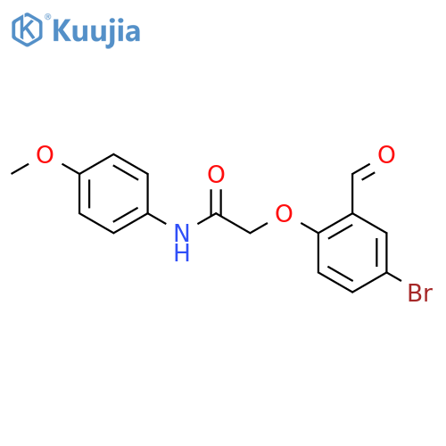 2-(4-bromo-2-formylphenoxy)-N-(4-methoxyphenyl)acetamide structure
