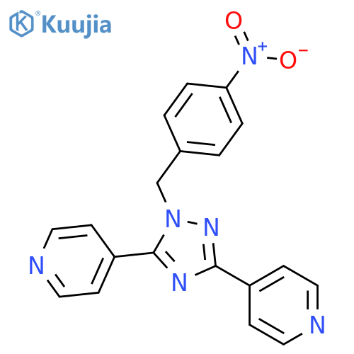 Pyridine, 4,4'-[1-[(4-nitrophenyl)methyl]-1H-1,2,4-triazole-3,5-diyl]bis- structure
