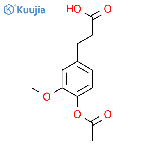 BENZENEPROPANOIC ACID, 4-(ACETYLOXY)-3-METHOXY- structure