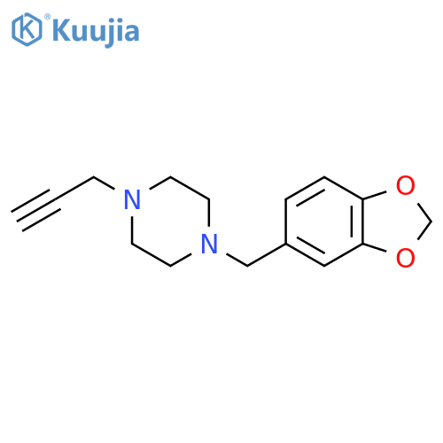 1-(1,3-dioxaindan-5-yl)methyl-4-(prop-2-yn-1-yl)piperazine structure