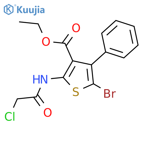 ethyl 5-bromo-2-(2-chloroacetamido)-4-phenylthiophene-3-carboxylate structure