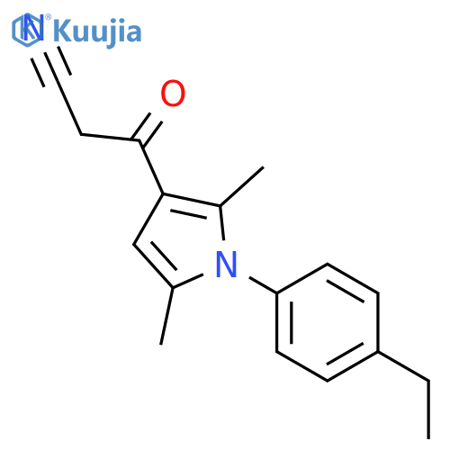 3-1-(4-Ethylphenyl)-2,5-dimethyl-1H-pyrrol-3-yl-3-oxopropanenitrile structure