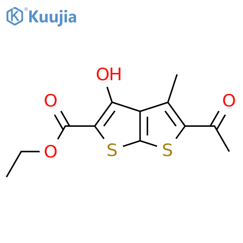 Ethyl 5-acetyl-3-hydroxy-4-methylthieno[2,3-b]thiophene-2-carboxylate structure