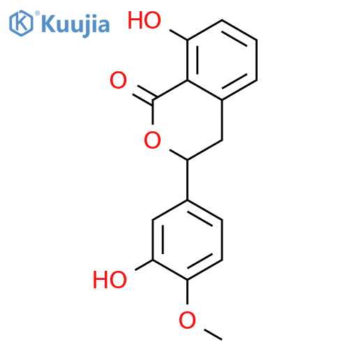 8-Hydroxy-3-(3-hydroxy-4-methoxyphenyl)-3,4-dihydroisochromen-1-one structure