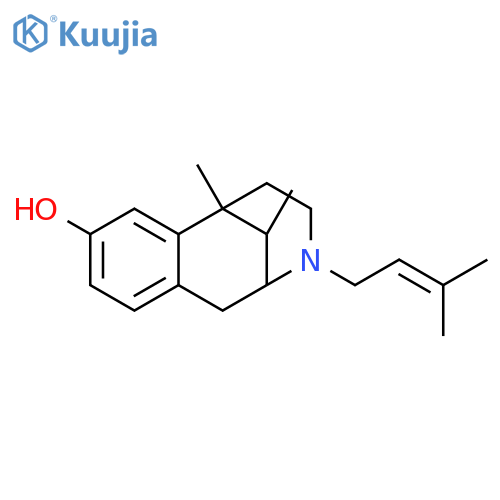 1,2,3,4,5,6-hexahydro-6,11-dimethyl-3-(3-methylbut-2-enyl)-2,6-methano-3-benzazocin-8-ol structure