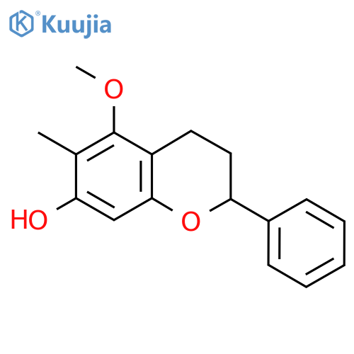 2H-1-Benzopyran-7-ol, 3,4-dihydro-5-methoxy-6-methyl-2-phenyl- structure