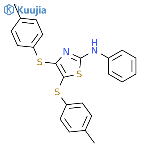 4,5-bis(4-methylphenyl)sulfanyl-N-phenyl-1,3-thiazol-2-amine structure