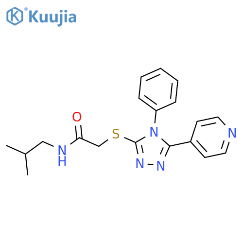 N-(2-methylpropyl)-2-{[4-phenyl-5-(pyridin-4-yl)-4H-1,2,4-triazol-3-yl]sulfanyl}acetamide structure