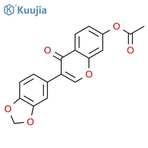 7-Acetoxy-3-benzo[1,3]dioxol-5-yl-chromen-4-on structure