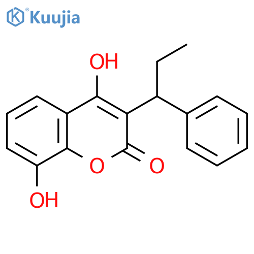 2H-1-Benzopyran-2-one, 4,8-dihydroxy-3-(1-phenylpropyl)- structure
