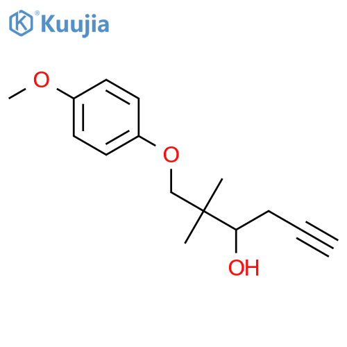 5-HEXYN-3-OL, 1-(4-METHOXYPHENOXY)-2,2-DIMETHYL- structure