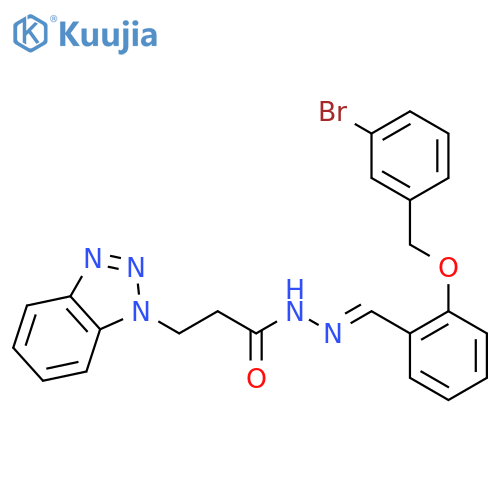 3-(1H-benzotriazol-1-yl)-N'-({2-[(3-bromobenzyl)oxy]phenyl}methylidene)propanehydrazide structure