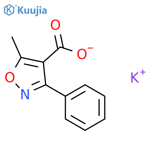 4-Isoxazolecarboxylicacid, 5-methyl-3-phenyl-, potassium salt (1:1) structure