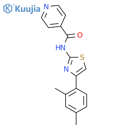 N-[4-(2,4-Dimethylphenyl)-2-thiazolyl]-4-pyridinecarboxamide structure