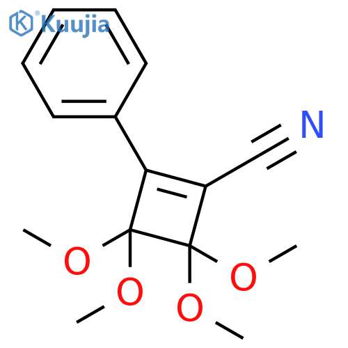 3,3,4,4-tetramethoxy-2-phenylcyclobut-1-ene-1-carbonitrile structure
